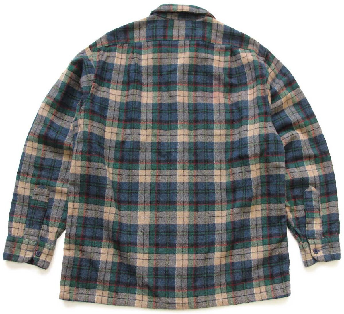 70s USA製 PENDLETONペンドルトン チェック オープンカラー ウール
