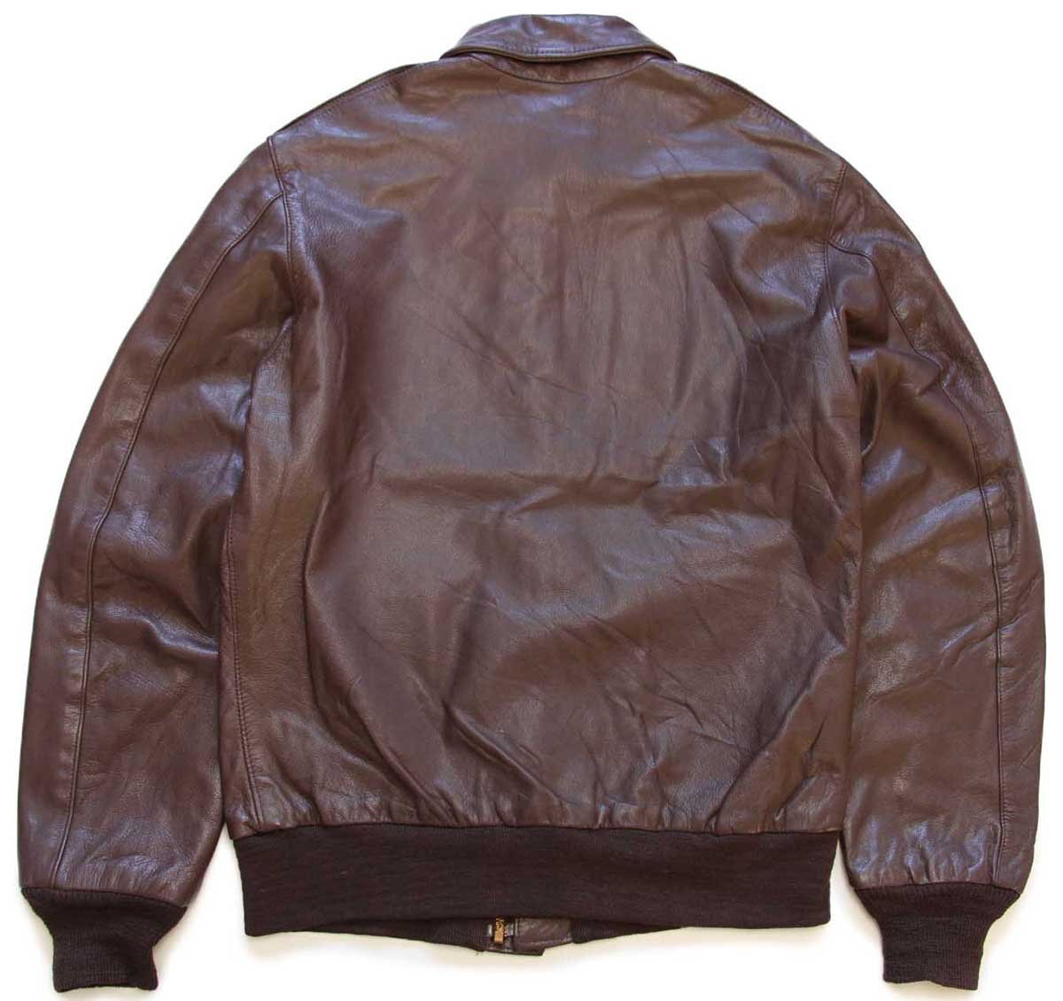 80s WILLIS & GEIGER A-2 フライト レザージャケット 焦げ茶 36