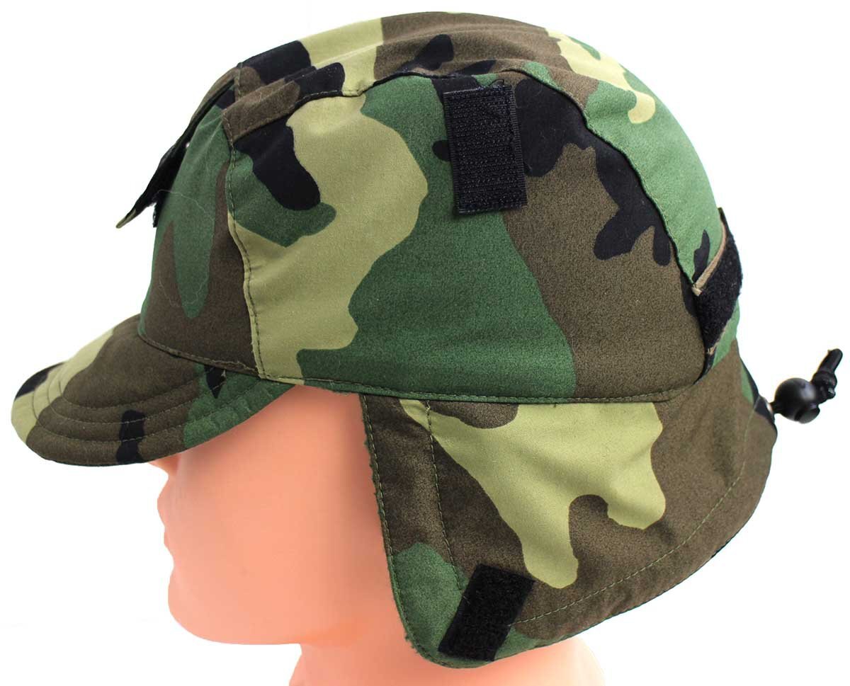 90s イタリア軍 ウッドランドカモ フリースライナー 耳当て付き GORE