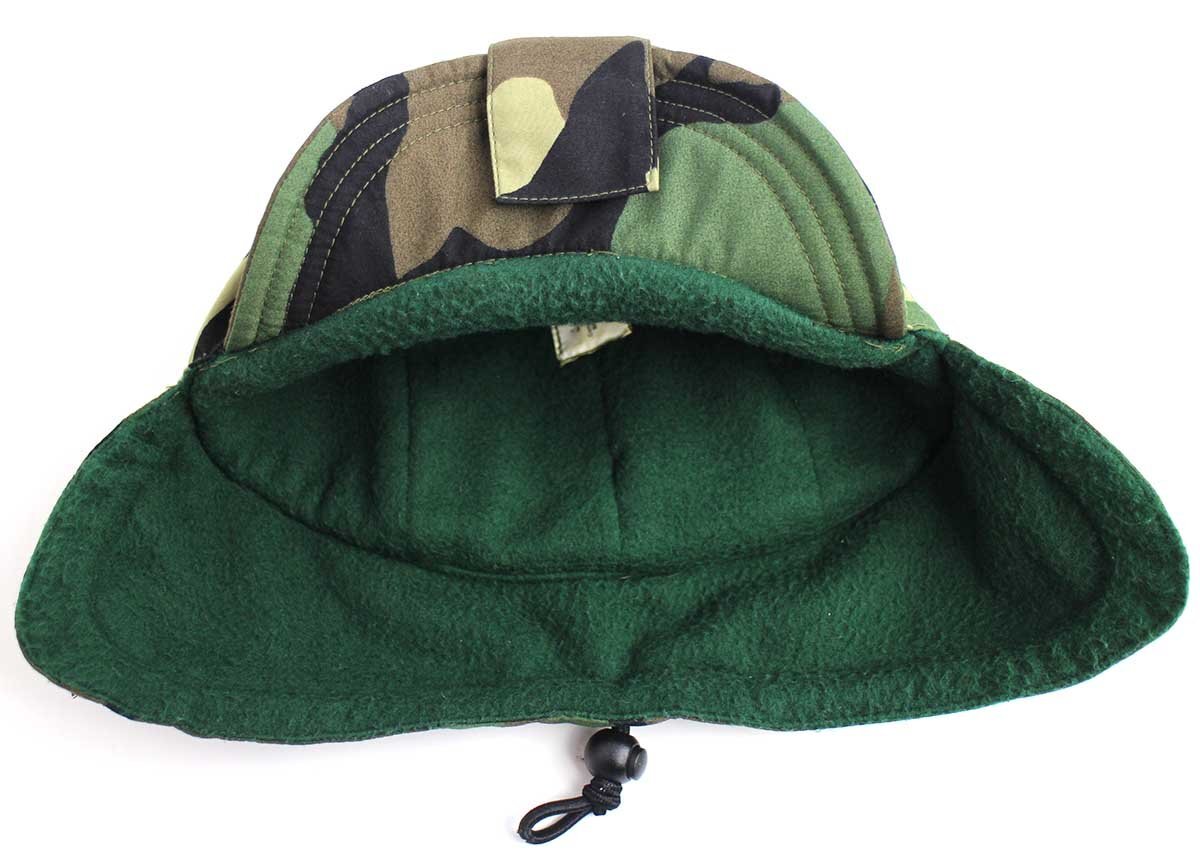 90s イタリア軍 ウッドランドカモ フリースライナー 耳当て付き GORE