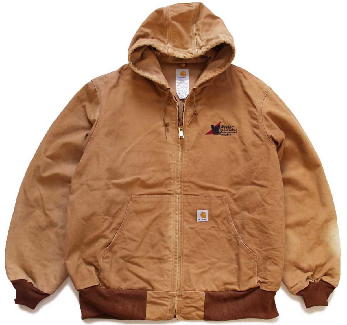 00s USA製 carharttカーハート Westec 刺繍 裏サーマル ダック地