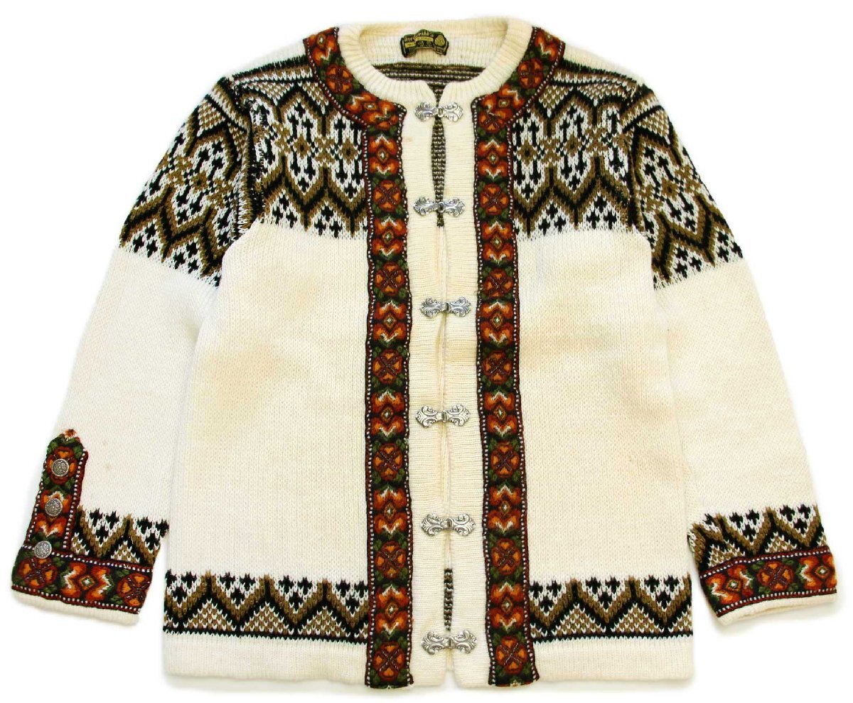 80s ノルウェー製 nordstrikk ノルディック柄 チロリアンテープ ウール