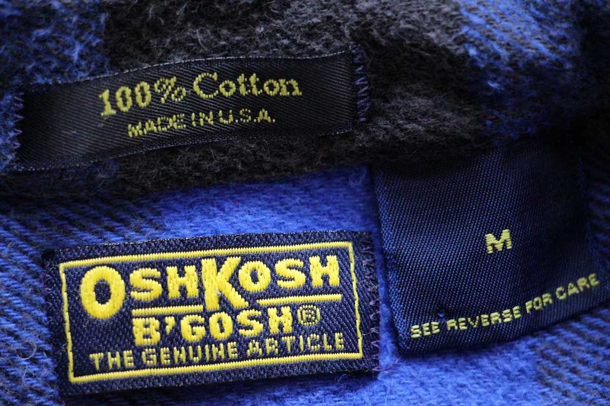 90s USA製 OSHKOSH B'GOSH バッファローチェック コットン フランネル