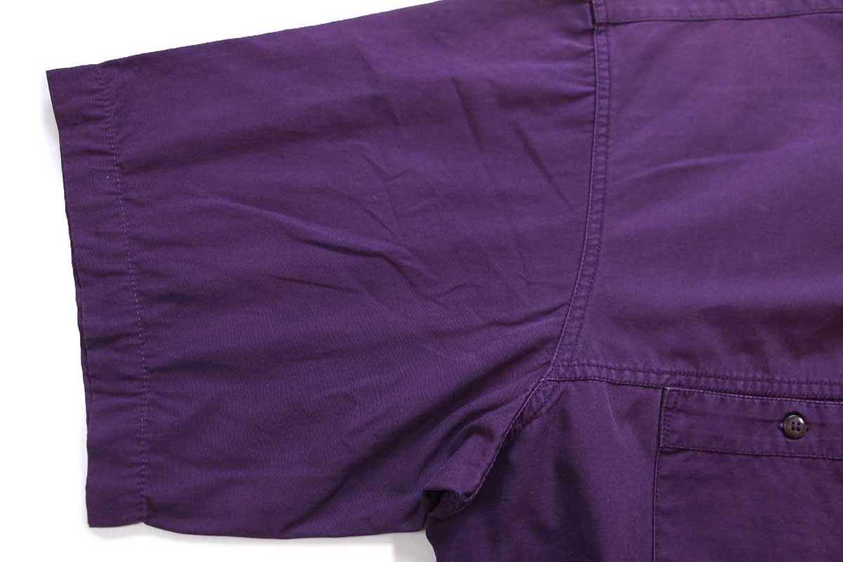 90s patagoniaパタゴニア 無地 半袖 コットンシャツ 紫 XL - Sixpacjoe