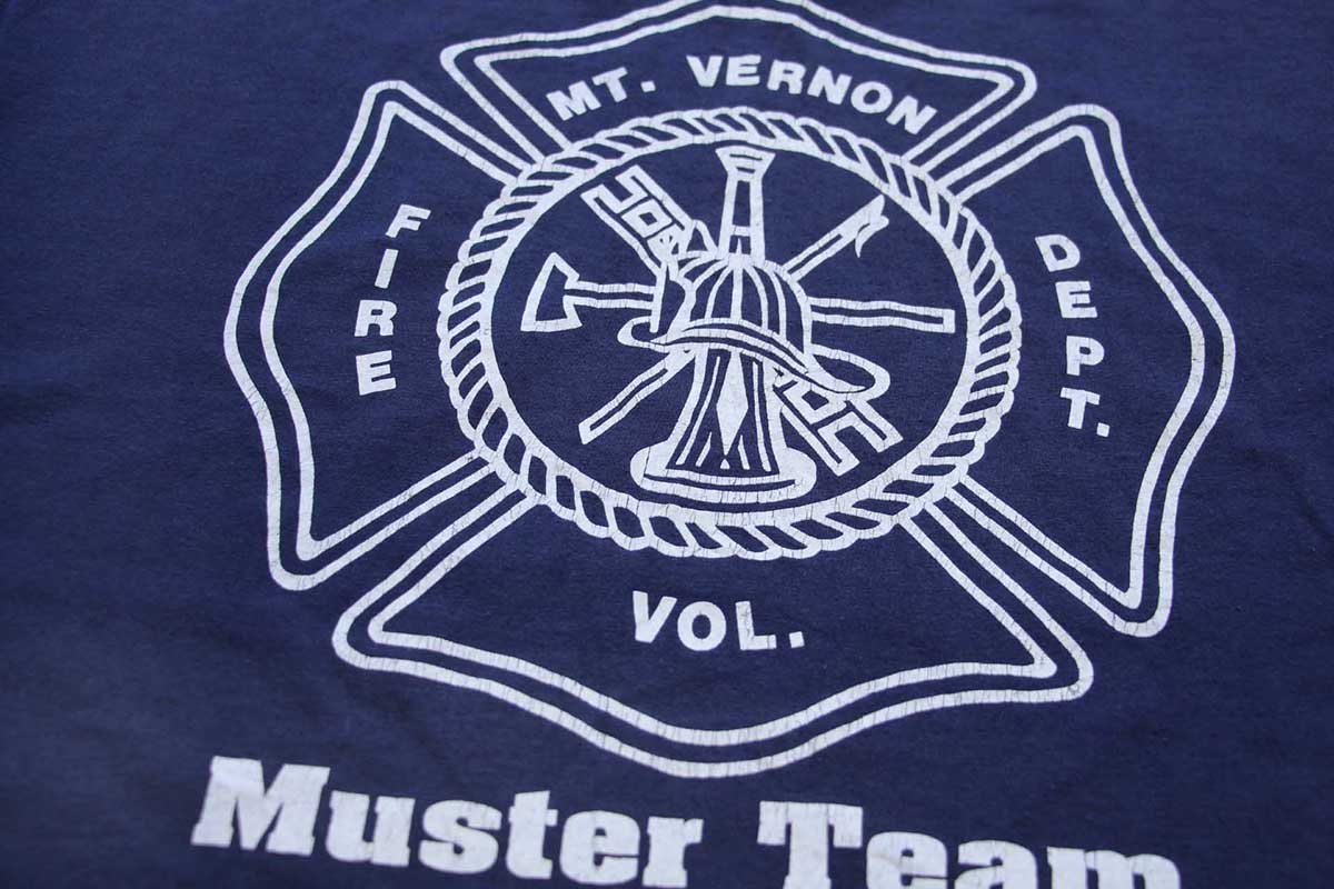 90s USA製 Hanes MT.VERNON FIRE DEPT. Muster Team 両面プリント T
