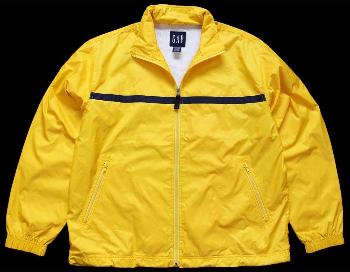 00s GAPギャップ ライン入り ナイロンジャケット 黄 L - Sixpacjoe Web