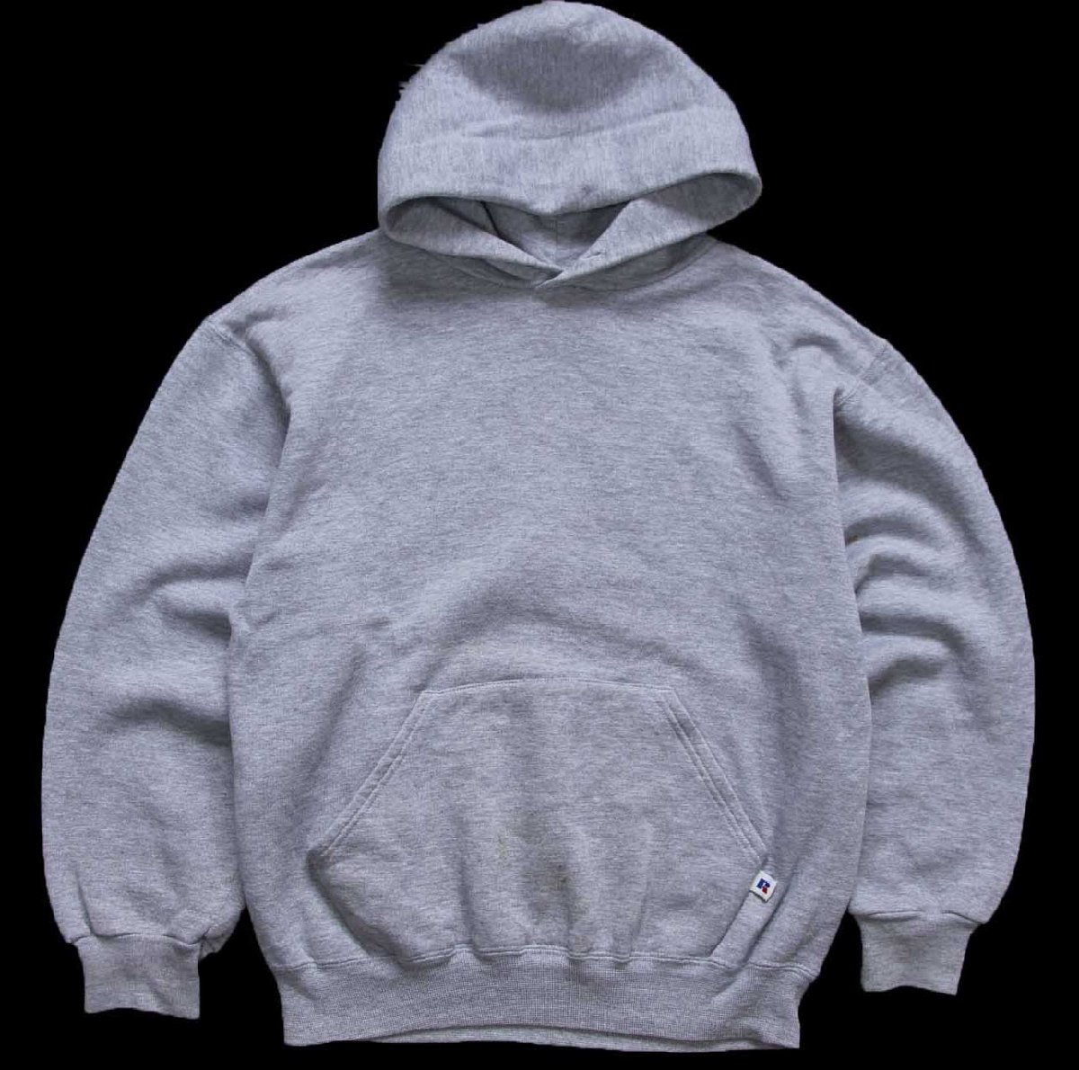 90s USA製 RUSSELLラッセル 無地 スウェットパーカー 杢グレー M