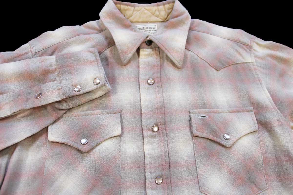 70s PENDLETONペンドルトン オンブレチェック ウール ウエスタンシャツ
