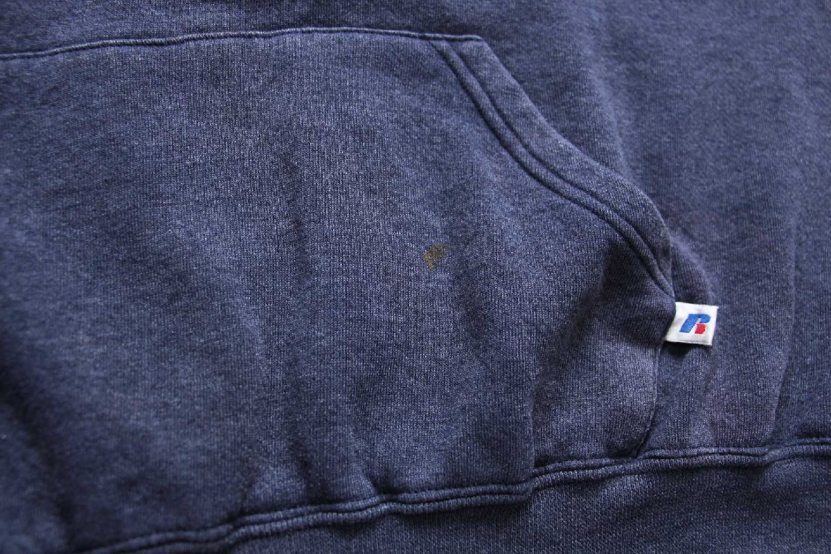 00s メキシコ製 RUSSELLラッセル 無地 スウェットパーカー ネイビー