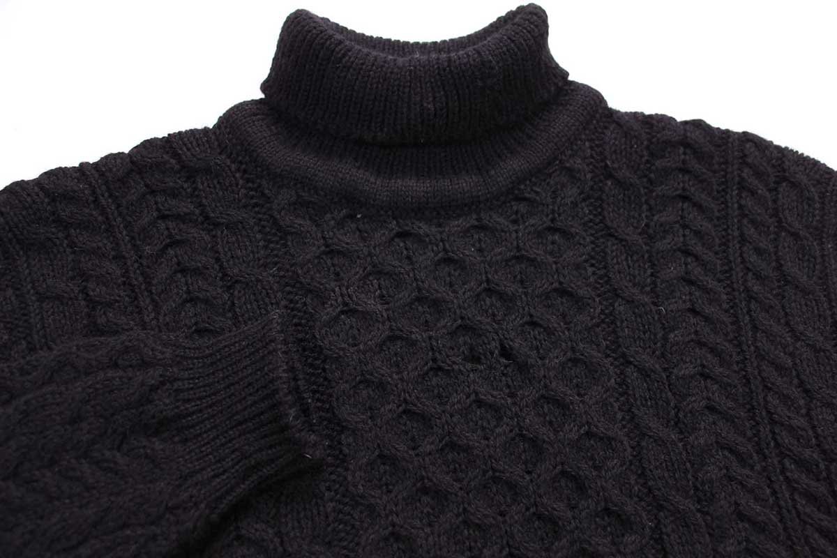 アイルランド製 Carraig Donn タートルネック ケーブル編み ウール