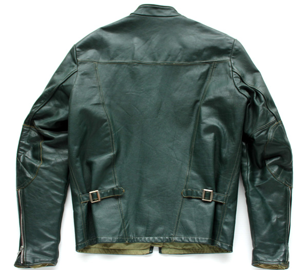 70s SHIELDS シングルライダース レザージャケット 緑 - Sixpacjoe Web