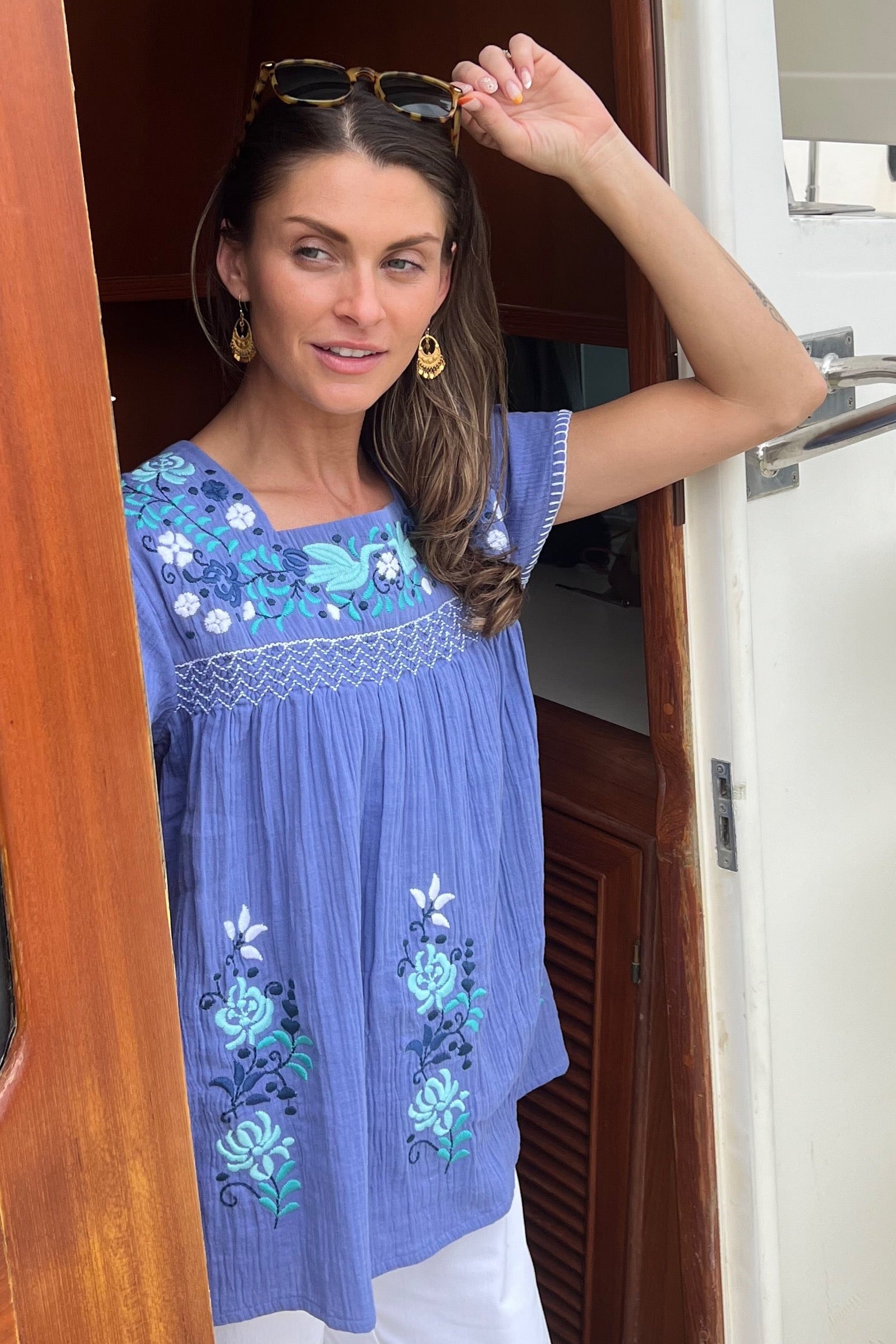 Luisa Blouse- multi embroidery – SIGRID OLSEN