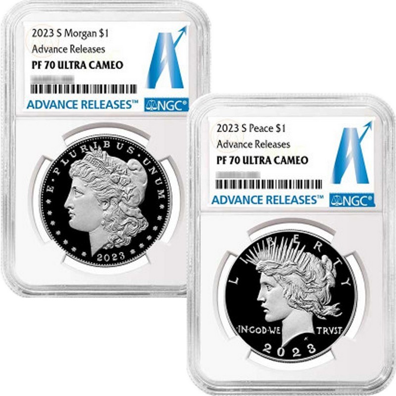 2023 S Morgan & Peace Silver $ Set NGC PF70 FDI | SilverTowne