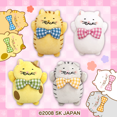 でぶねこチェックリボンぬいぐるみ プライズの情報サイト キャラとる