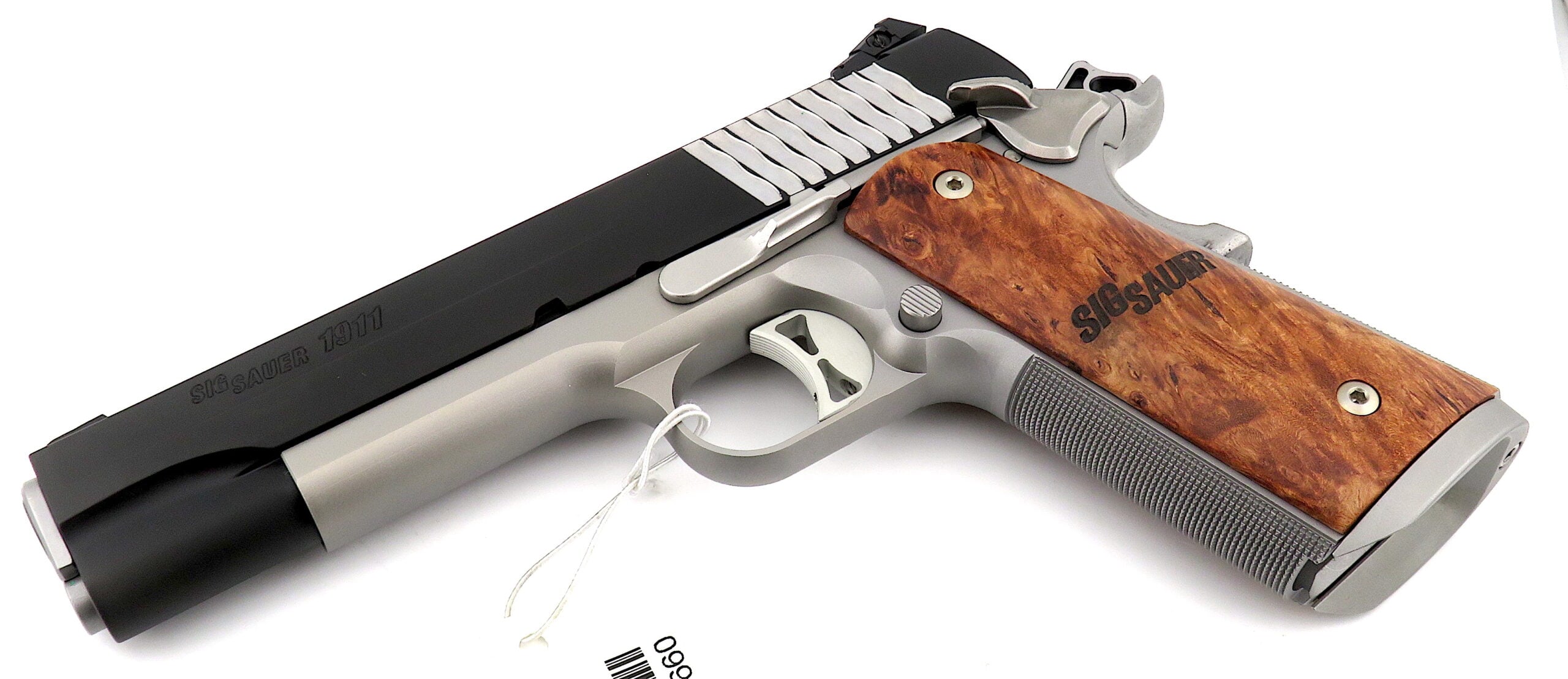 SIG 1911 STX TWO TONE NIGHT SIGHTS GENUINE BURL WOOD GRIPS - SK Guns