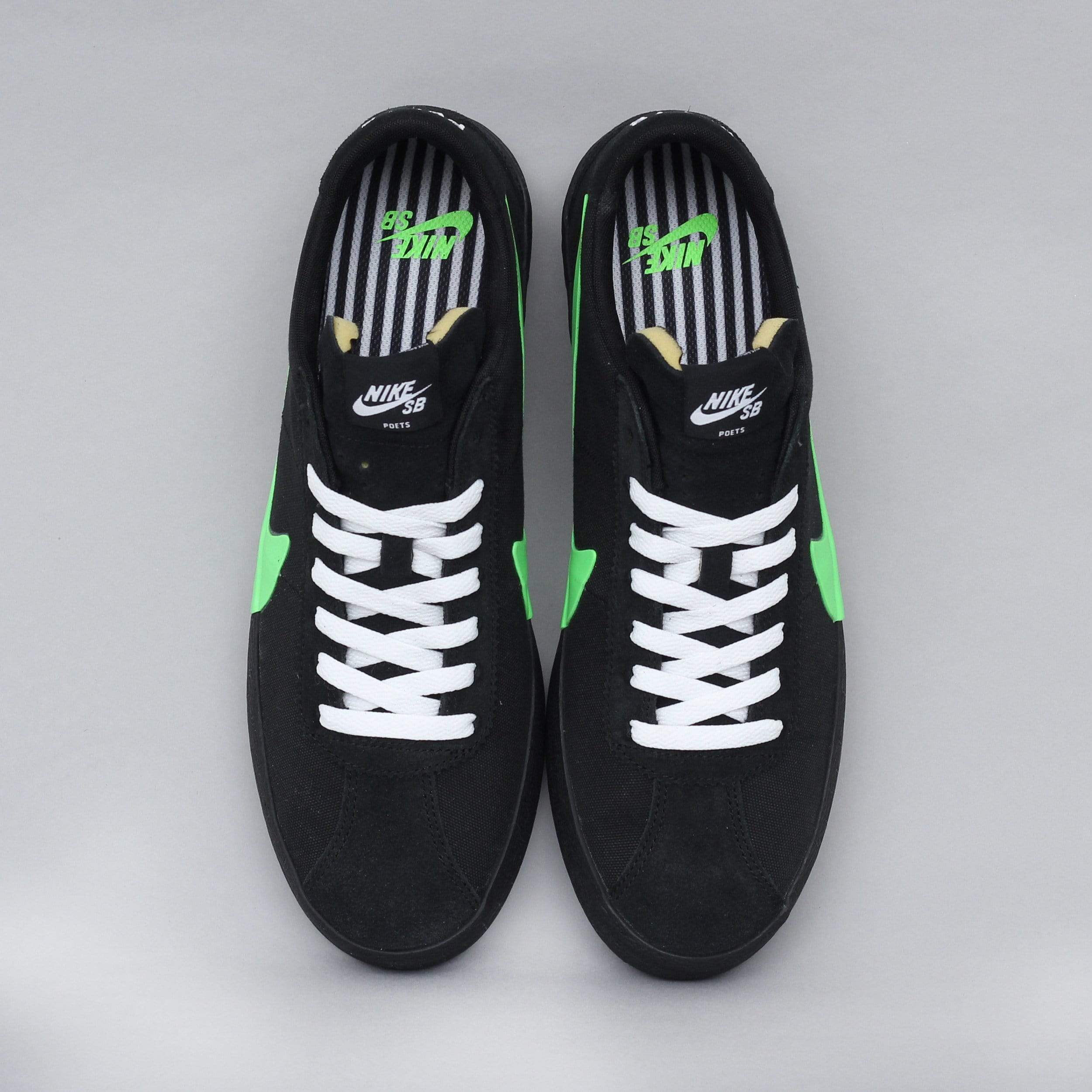 Nike SB X Poets Bruin QS Shoes Black / Voltage Green - White