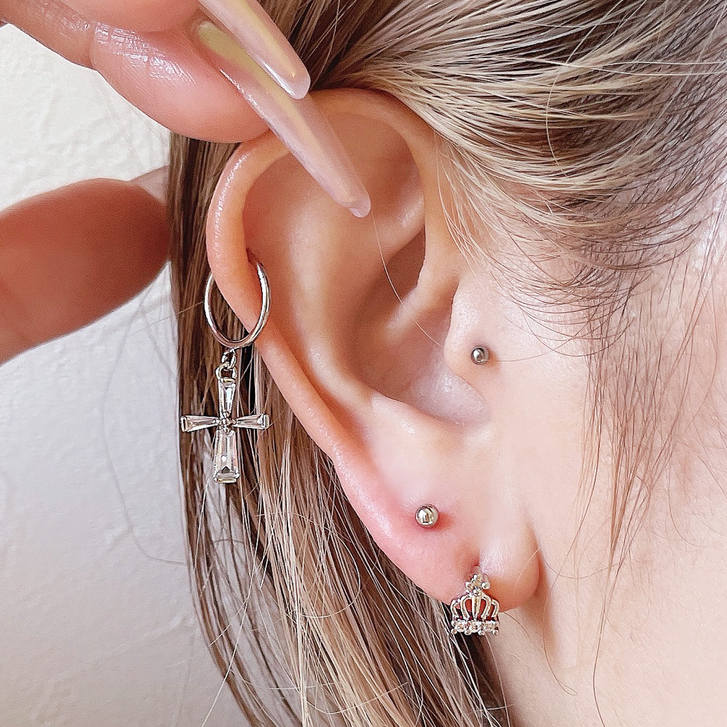 14G 16G ］ワンタッチ楽々着脱♪クロス ビジュー 進化版セグメント