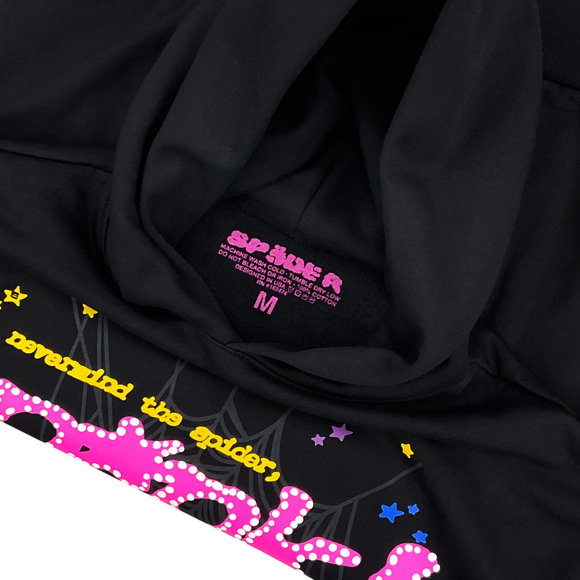 Sp5der P*NK Hoodie Black | SpiderHoodie.org