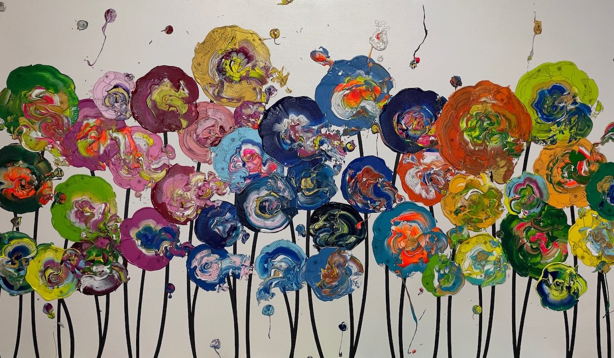 Yuta Okuda Combines Blotches of Paint with Delicate Lines to