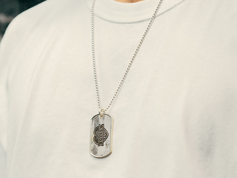シルバー925ドッグタグ God loves you/DEFi MEANINGFUL CUSTOM JEWELRY