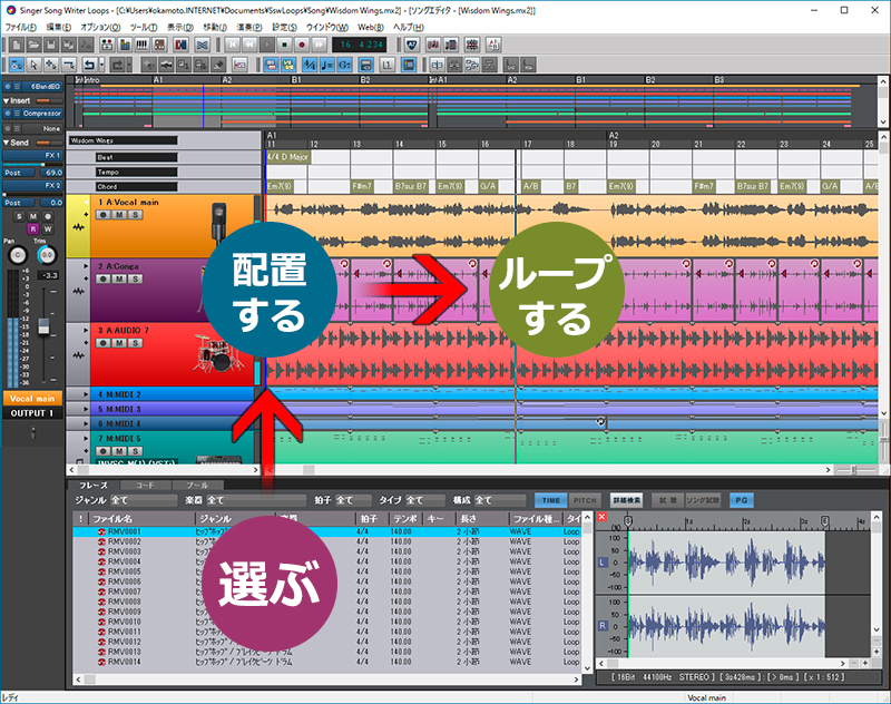 音楽制作ソフトウェア Singer Song Writer Loops（シンガーソング