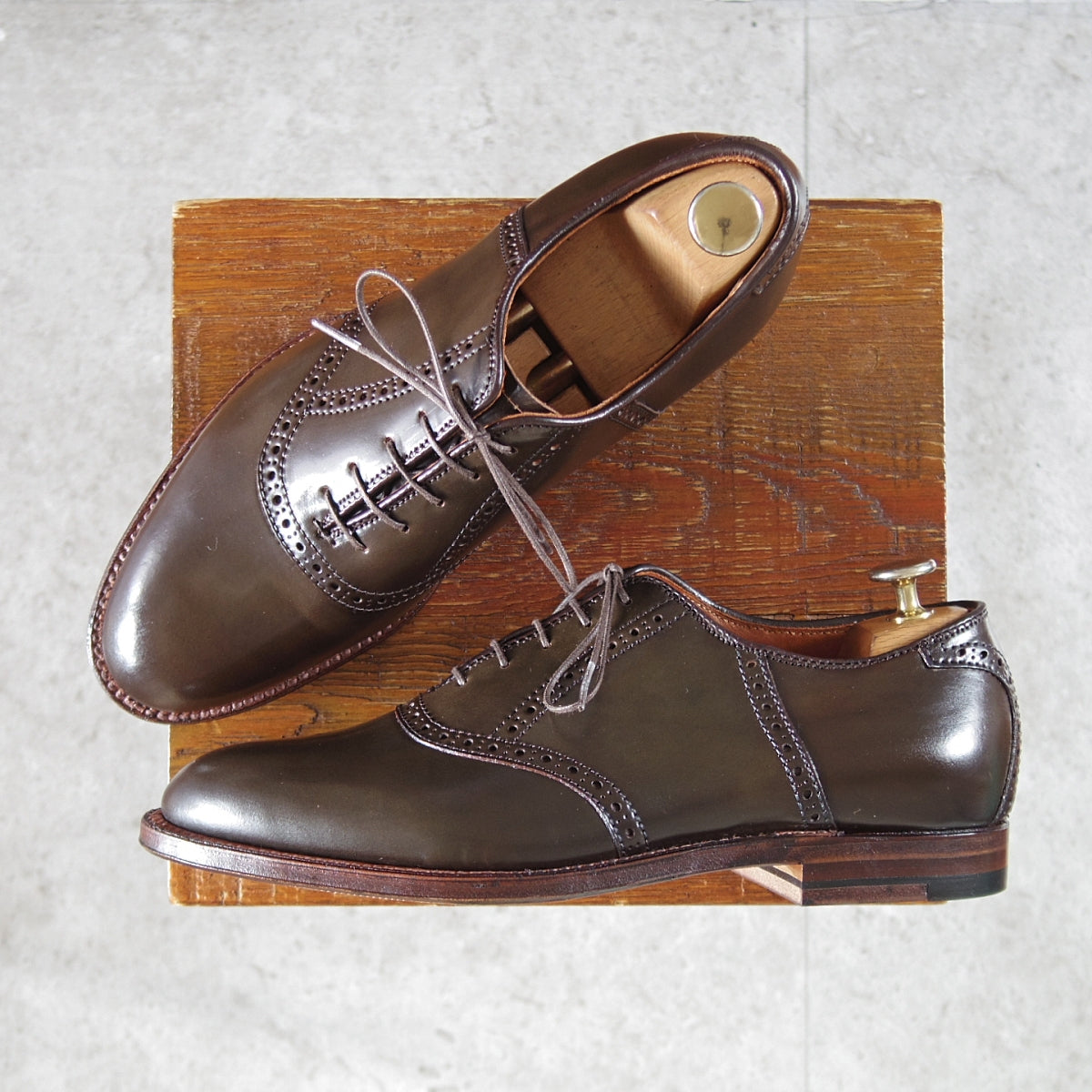 オールデン D2313 コードバン サドルシューズ 7D シガー レザーソウル