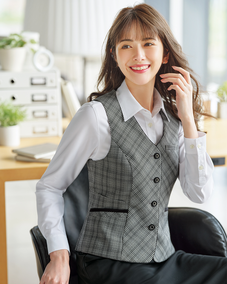 グレンチェック】レディスベスト | ユニフォーム総合メーカーの