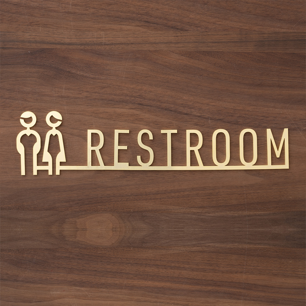 真鍮オフィスサイン・ネーム・ドアプレート RESTROOM by TOMOYASU S.S.
