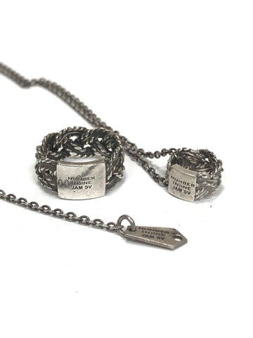 Number Nine x Jam Home Made Silver Braided Rope Necklace