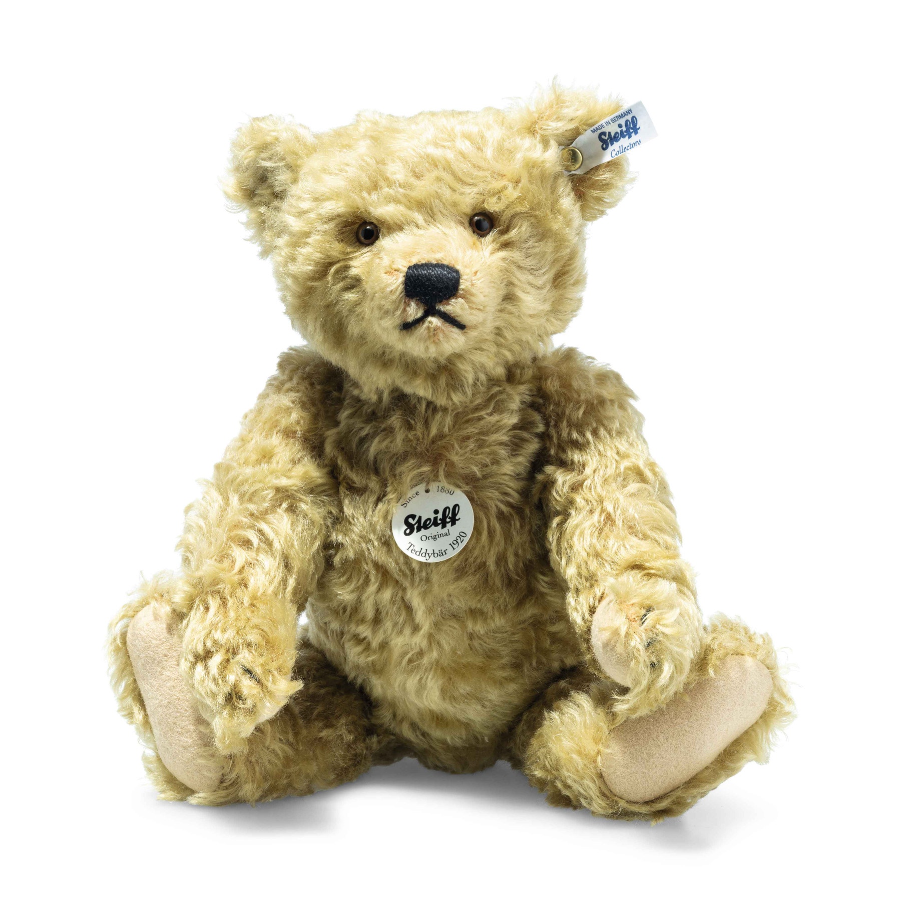 Classic 1920 Teddy Bear with Growler, 14 in, beige - Steiff.com