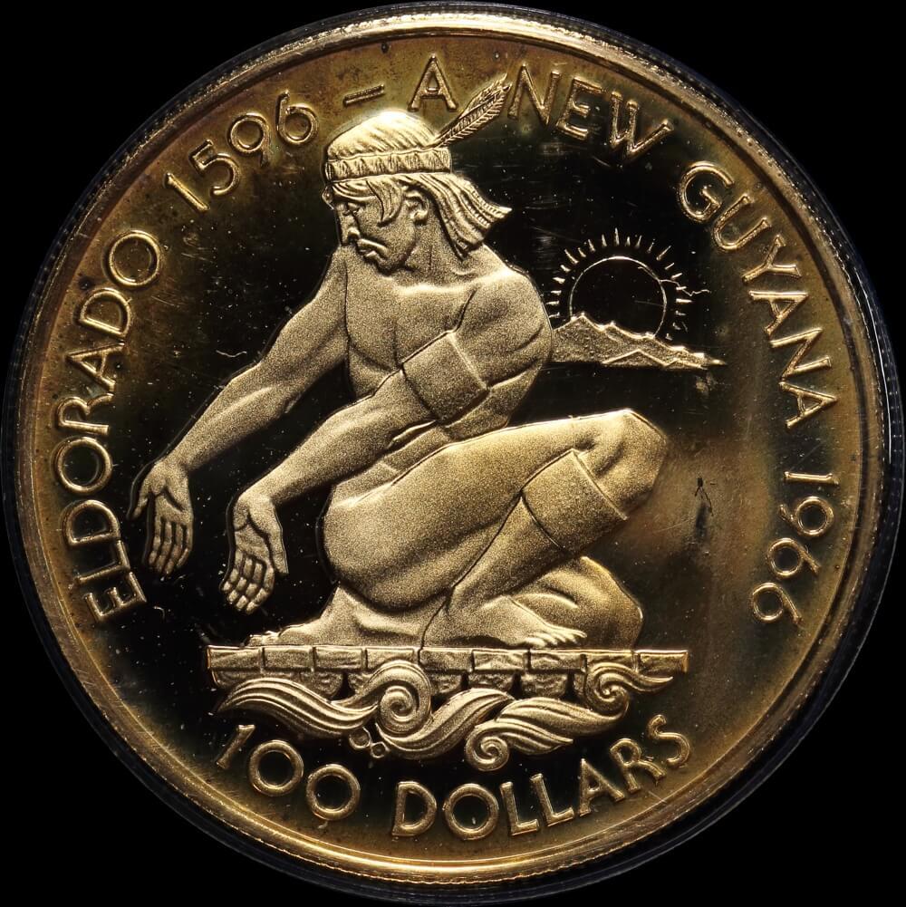 Guyana 1976 Gold 100 Dollars KM# 46 FDC | Sterling & Currency