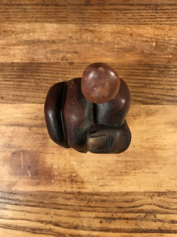 Middle Finger Fuck Sign Wooden Figurine ファックサイン ビンテージ