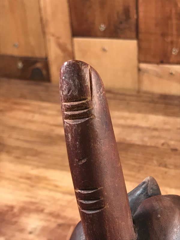 Middle Finger Fuck Sign Wooden Figurine ファックサイン ビンテージ
