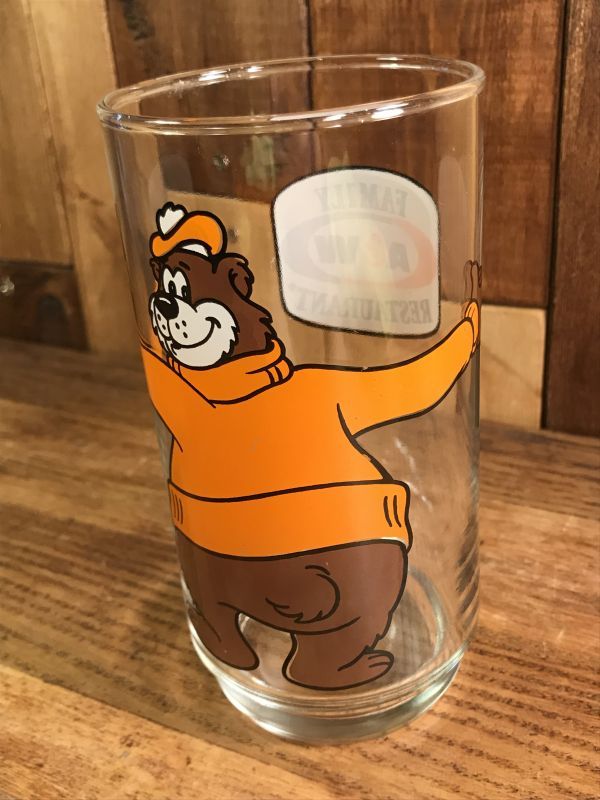 Family A&W Restaurant Bear Glass エーアンドダブリューベア