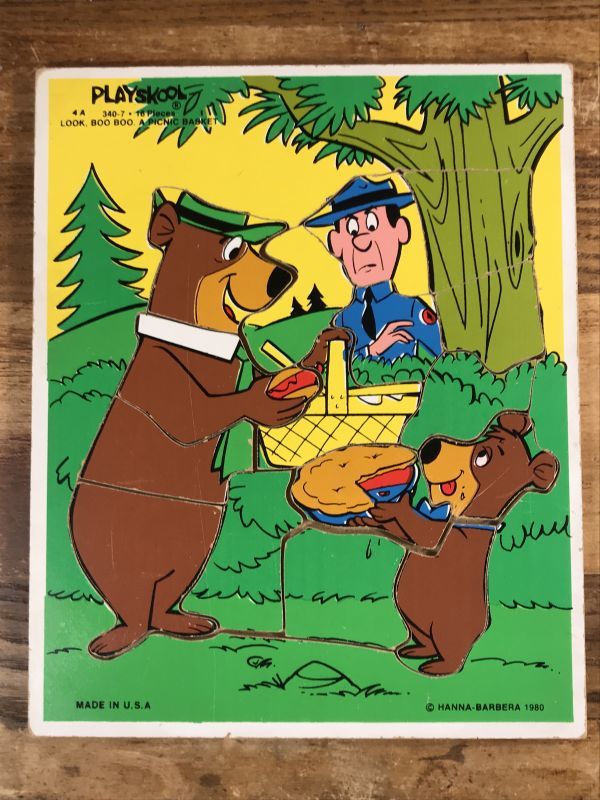 Playskool Yogi Bear Wood Puzzle ヨギベア ビンテージ ウッドパズル