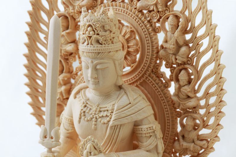 置物 木彫り 八尊仏 虚空蔵菩薩（こくうぞうぼさつ）アーカーシャ