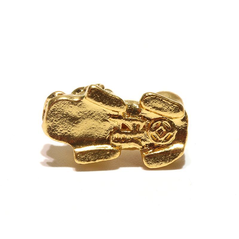 パーツ 貔貅 ヒキュウ ゴールド 貫通 穴あり 風水 財運 金運 財福 品番