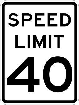 R2-1 40-MPH SPEED LIMIT H.I.P. Sign - 18x24 | StopSignsandMore.com