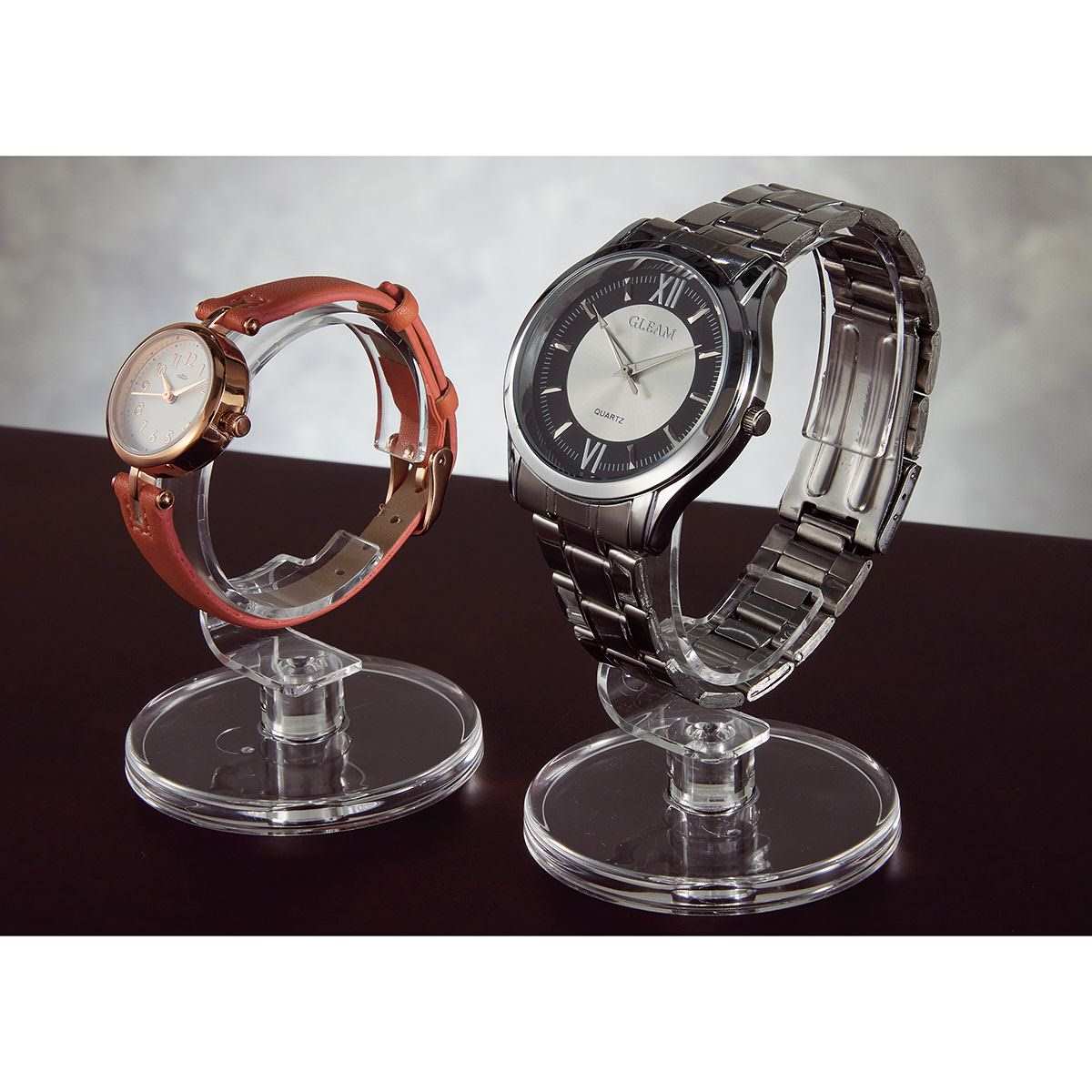 10個 透明アクリル時計立て〔ストエキオリジナル〕 紳士用