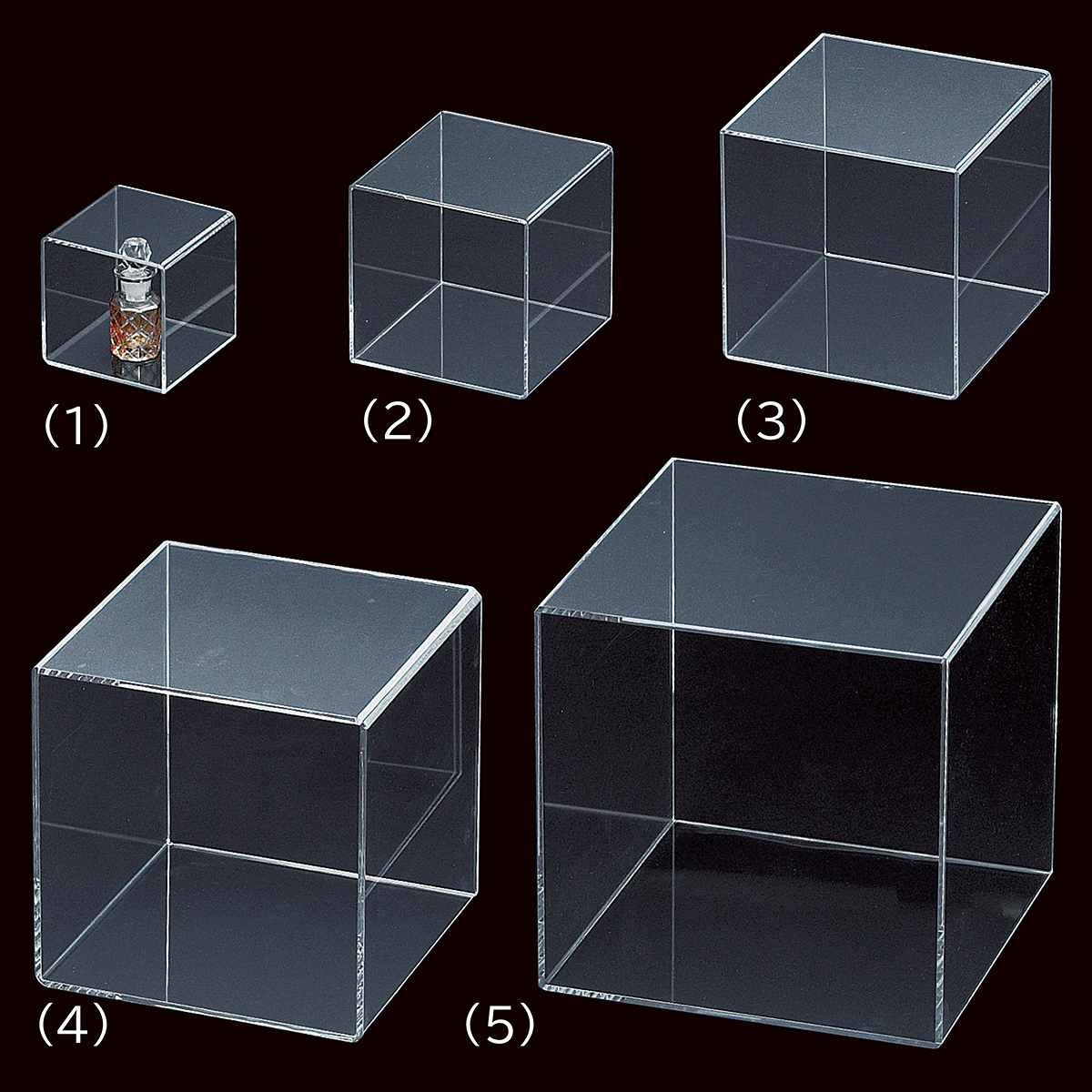 透明アクリル4面ボックス〔ストエキオリジナル〕 10cm角