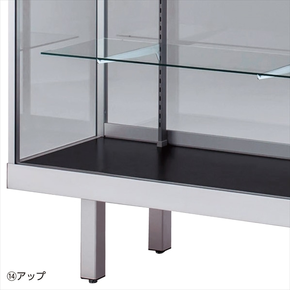 ハイタイプ ガラスショーケース ステージ無し ホワイト 幅90cm 高さ
