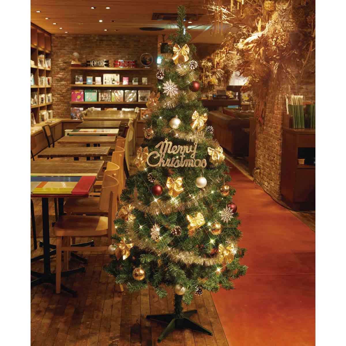 スタンダードクリスマスツリーセット ゴールド 高さ90×幅40cm