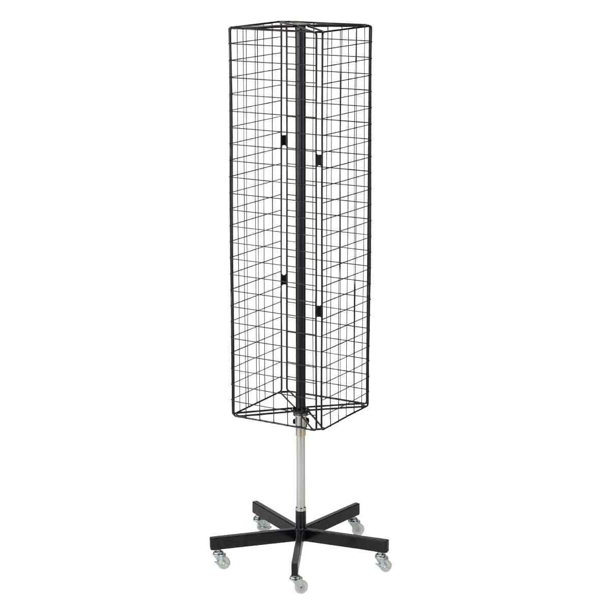 4面回転ネット什器スリム ロングタイプ 黒〔ストエキオリジナル〕