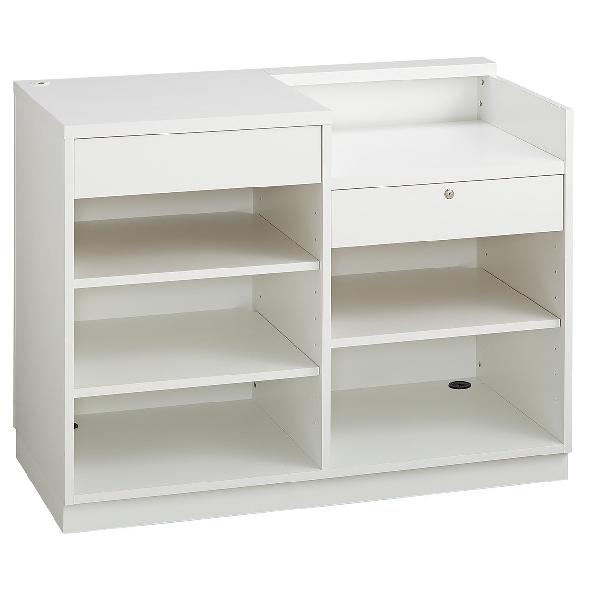 レジカウンター 切り欠きタイプ 幅120cm ホワイト〔ストエキオリジナル〕