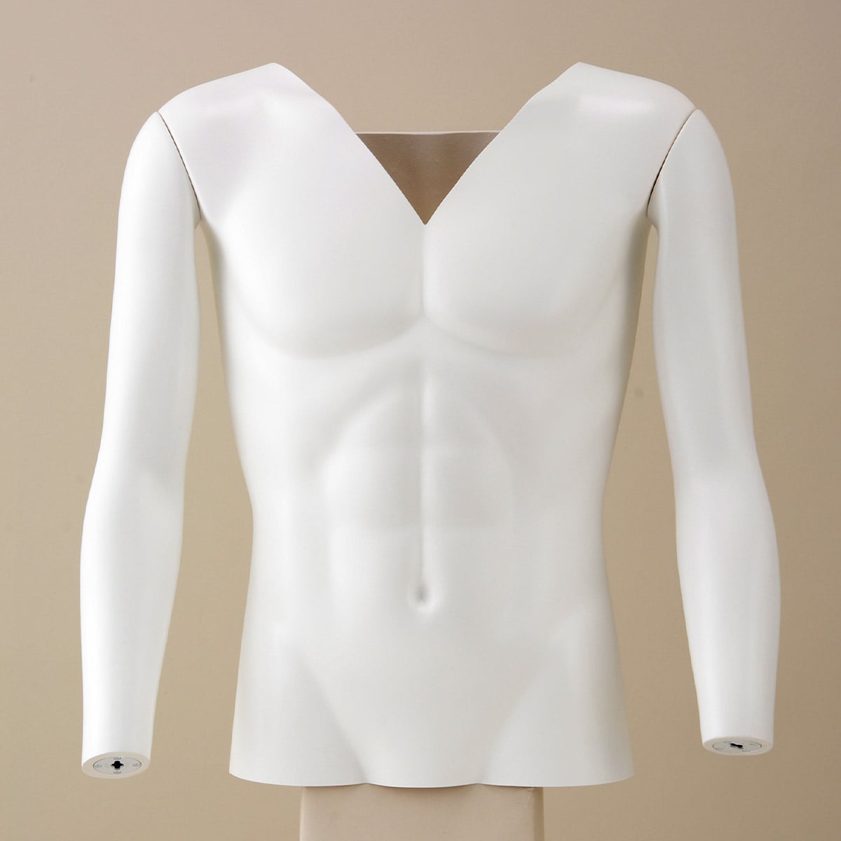 撮影用】タグ見せ上半身トルソー<紳士>腕付き白