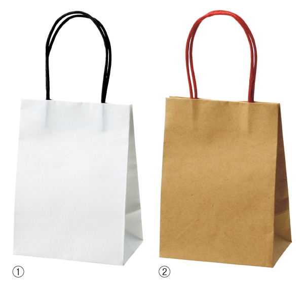 HEIKO 片つや紙袋 プチバッグ 9×6×12cm 白無地 9×6×12cm