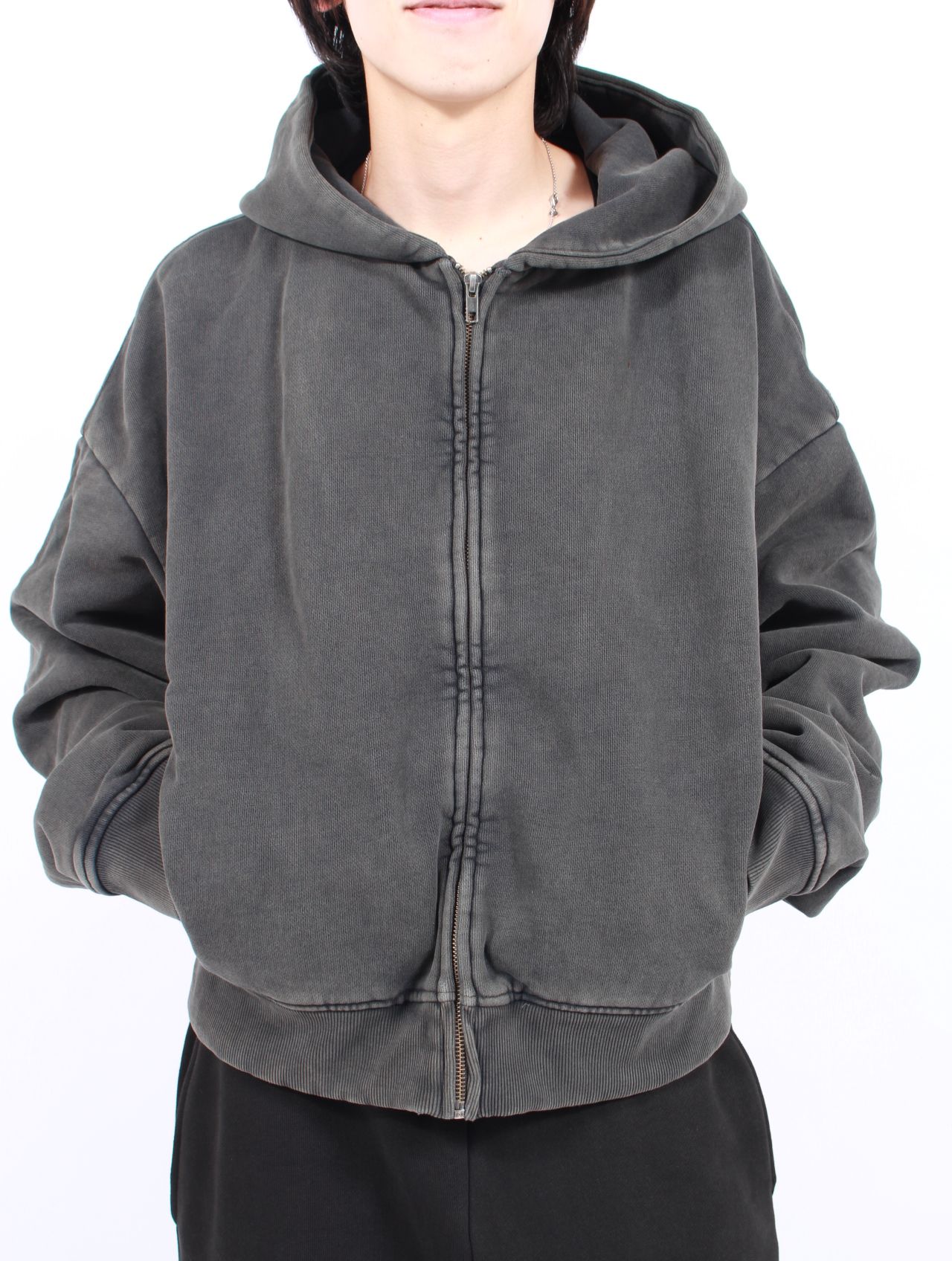 entire studios - サーマル フード ジップアップ パーカー / THERMAL