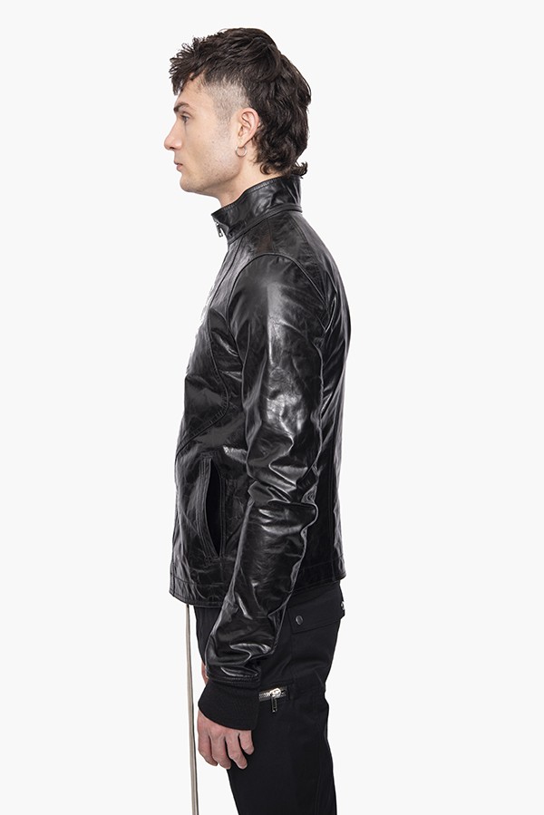 RICK OWENS RU02A5761 LGW INTARSIA JACKET LEATHER JACKET – SUUS
