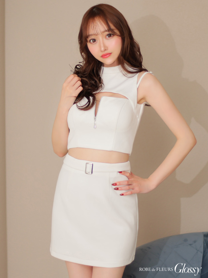 XSサイズあり【Glossy/グロッシー】フロントジップ/ ノースリーブ