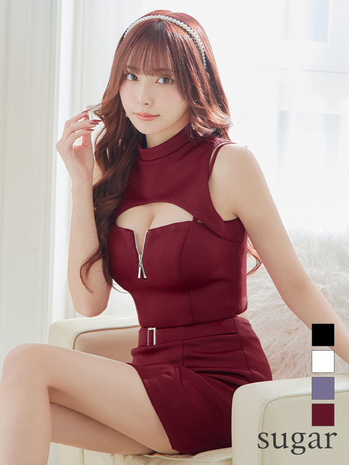 XSサイズあり【Glossy/グロッシー】フロントジップ/ ノースリーブ